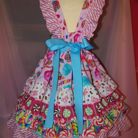 Candyland Board Game Girls Dress and Bow - Picture 5 of 7